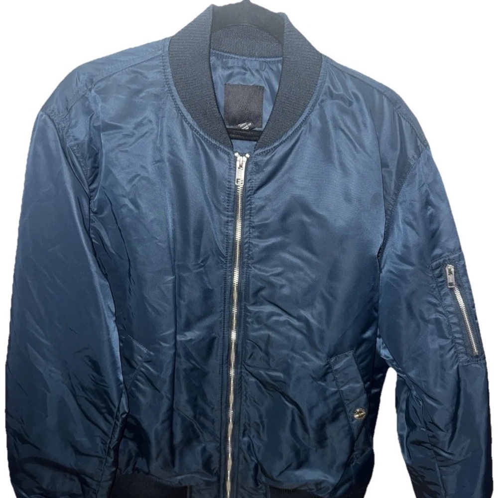H&M Bomber Jacket Men’s Blue with Orange Interior XL
